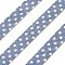 5M Cotton Linen Strar Printed Ribon, Garment Accessories, Steel Blue, 3/8 inch(10mm), about 5.47 Yards(5m)/Roll