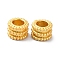 Rack Plating Matte Style Brass Beads, Long-Lasting Plated, Lead Free & Cadmium Free, Column, Real 18K Gold Plated, 6x4mm, Hole: 3mm