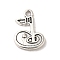 Tibetan Style Alloy Pendants, Cadmium Free & Lead Free, 18th hole Golf charm, Antique Silver, 17.5x13x2mm, Hole: 1.8mm, about 862Pcs/1000G