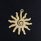 Ion Plating(IP) 304 Stainless Steel Pendants, Sun, Real 18K Gold Plated, 23.5x21.5x1mm, Hole: 1.5mm