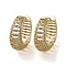 Brass Micro Pave Cubic Zirconia Hoop Earrings, Real 16K Gold Plated, 27.5x26mm