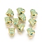 Tibetan Style Alloy Tube Bails, Loop Bails, Bail Beads, Golden & Green Patina, 8x7x5.5mm, Hole: 1.6mm, Inner Diameter: 3mm