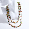 Dyed Natural Shell Chip & Faceted Rondelle Glass Beaded Long Necklaces for Women, Colorful, 45.83 inch(116.4cm)