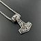 304 Stainless Steel Viking Hammer Pendant Stylish Punk Hip Hop Necklaces, Stainless Steel Color