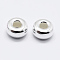 925 Sterling Silver Beads, Rondelle, Silver, 4.5x2mm, Hole: 1.2mm