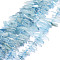 Natural Aquamarine Beads Strands, Nuggets, 9.5~30x4.5~7.5x1.5~5mm, Hole: 0.8mm, about 80pcs/strand, 15.75 inch(40cm)