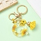 Resin & Alloy Enamel Keychain, with Alloy Clasp and Iron Rings, Letter Q, 6cm, Pendant: 20~45mm