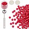 DIY Scrapbook Crafts, Including Star Sealing Wax Particles, Stainless Steel Spoons, Column Sponge Mat and Candles, Red, 9mm, 205pcs/set