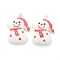 Resin Pendants, for Christmas Festival, with Platinum Iron Peg Bail, Glitter Powder, Snowman, White, 30x23x8mm, Hole: 2mm