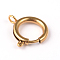 Ion Plating(IP) 304 Stainless Steel Spring Ring Clasps, Golden, 19x14x2.5mm, Hole: 3mm