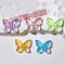 Transparent Resin Cabochons, Butterfly, with Paillette, Mixed Color, 17.5x21.5x5.5mm