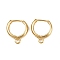 Brass Hoop Earring Findings, Cadmium Free & Lead Free, Real 24K Gold Plated, 14x12x3mm, Hole: 1.6mm, Pin: 0.8mm