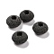 Natural Lava Rock European Beads, Large Hole Beads, No Metal Core, Rondelle, Black, 16x10mm, Hole: 5mm