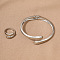 Teardrop Alloy Jewelry Sets, Bangles &  Rings, Platinum, Inner Diameter: 60mm & 17mm