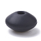 Food Grade Eco-Friendly Silicone Beads, Rondelle, Black, 12x6~7mm, Hole: 2mm