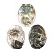 Natural Black Lip Shell Cabochons, Oval with Cameo Women, 40x30x2.5mm
