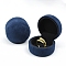 Velvet Jewelry Ring Storage Gift Boxes, Half Round, Medium Blue, 5.1x4.8x4.6cm