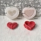 Heart with Flower Food Grade Silicone Candle Molds, For Candle Making, White, 6x6.9x2.5cm, 2pcs/set