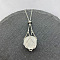 Natural Quartz Crystal Nuggets Macrame Pouch Pendant 201 Stainless Steel Chain Necklaces, Stainless Steel Color, 23.62 inch(60cm)