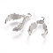 Alloy Bead Cap Bails, Leaf, 2-Petal, Platinum, 29x23x12mm, Hole: 3.5x7mm