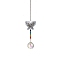 Glass Round Ball Sun Catcher Hanging Prism Ornaments with Iron Butterfly, for Home, Garden, Ceiling Chandelier Decoration, Round Pattern, 320~340mm
