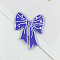 Printed Acrylic Pendants, Bowknot Charms, Royal Blue, 53x42x2mm, Hole: 2.8mm