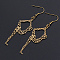 201 Stainless Steel Dangle Earrings, Rhythmic Gymnast, Golden, 76mm, Pin: 0.6mm