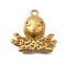 304 Stainless Steel Pendants, Ion Plating(IP), Octopus, Golden, Fit for 0.7mm Rhinestone, 13.5x14.5x5mm, Hole: 1.2mm