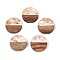 Resin & Walnut Wood Pendants, Flat Round, Gold Foil, Clear, 18x3~3.5mm, Hole: 2mm