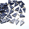 Triangle Natural Blue Spot Jasper Pendants, with Platinum Tone Brass Findings, 22~25x14~15x5~7mm, Hole: 2x7mm