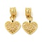 Tibetan Style Alloy European Dangle Charms, Large Hole Pendants, Hollow Heart, Golden, 28mm, Pendant: 16.5x15x1.5mm, Hole: 4.5mm