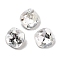 K9 Glass Rhinestone Cabochons, Pointed Back & Back Plated, Suqare, Silver Shade, 6x6x3mm