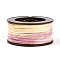 27M Segment Dyed Round Polyester Twisted Cords, with PET Plastic, for Jewelry Making, Flamingo, 1mm, about 29.53 Yards(27m)/Roll