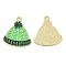 Christmas Alloy Enamel Pendants, Golden, Hat, 17.5x16x1mm, Hole: 1.5mm