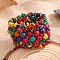 Bohemia & Ethnic Style Wood Stretch Bracelets for Women, Dyed, Colorful, Inner Diameter: 2-1/8~2-1/2 inch(5.3~6.2cm)