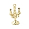 Alloy Rhinestone Pendants, Candlestick Shape Charms, Golden, 22.5x12.5x8mm, Hole: 1.5mm