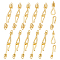 12Pcs 2 Styles Brass Hook and S-Hook Clasps, Real 18K Gold Plated, 32~33mm, Hole: 1~1.4mm, 6pcs/style