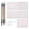 Writing Tool, with Gridded Magic Cloth Water-Writing, Spoon Shape Ink Tray Containers and Chinese Calligraphy Brushes Pen, White, 43x33x0.01cm