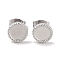 Non-Tarnish 304 Stainless Steel Flat Round Stud Earrings for Women, Stainless Steel Color, 8mm