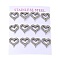 304 Stainless Steel Stud Earring, with Rhinestone, Heart, Stainless Steel Color, 13x14mm, 12pcs/set