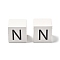 Wood European Beads, Large Hole Beads, Cube with Letter, Letter N, 30.5x30.5x29.5~30.5mm, Hole: 5mm