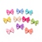 Opaque Acrylic Beads, Bowknot, Mixed Color, 14x18x4.5mm, Hole: 2mm, about 917pcs/500g