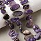 Natural Charoite Beads Strands, Nuggets, Top Drilled, with Seed Beads, 10~28x4~12x4~8mm, Hole: 0.9mm, about 42~56pcs/strand, 15.16''~15.55''(38.5~39.5cm)