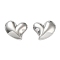 Non-Tarnish 304 Stainless Steel Stud Earrings, Heart, Stainless Steel Color, 23x28mm