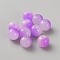10Pcs Handmade Lampwork Beads, Imitation Gemstone Beads, Round, Two Tone, Medium Orchid, 10mm, Hole: 1.6mm