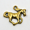 Tibetan Style Alloy Pendants, Lead Free and Cadmium Free, Horse, Antique Golden, 15x20x2.5mm, Hole: 2mm, about 714pcs/1000g