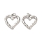 Rack Plating Brass Pendants, Lead Free & Cadmium Free, Long-Lasting Plated, Heart Charms, Platinum, 20x18x2mm, Hole: 3mm