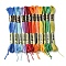 6-Ply Polyester Embroidery Floss, Cross Stitch Threads, Rainbow Color, Mixed Color, 0.5~1mm, about 8.75 Yards(8m)/bundle, 12 bundles/set