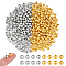 400Pcs 2 Colors Iron Crimp Beads, Round, Platinum & Golden, 6x5.5mm, Hole: 2mm, 200pcs/color