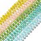 Glass Beads Strands, Faceted, Flat Round, Mixed Color, 8x5mm, Hole: 1.2mm, about 78~80pcs/strand, 20.47~21.25 inch(52~54cm)